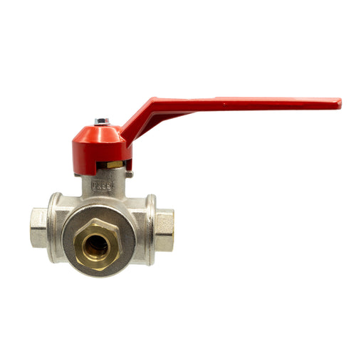 Driewegbolkraan messing 1/2 L — LeidingDeal KIWA gecertificeerd | LeidingDeal.nl