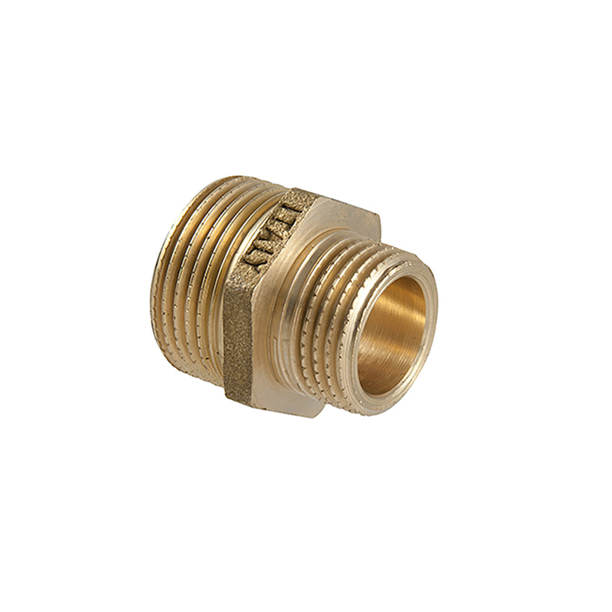 Verloopnippel Messing 5/4 buitendraad x 3/4 buitendraad