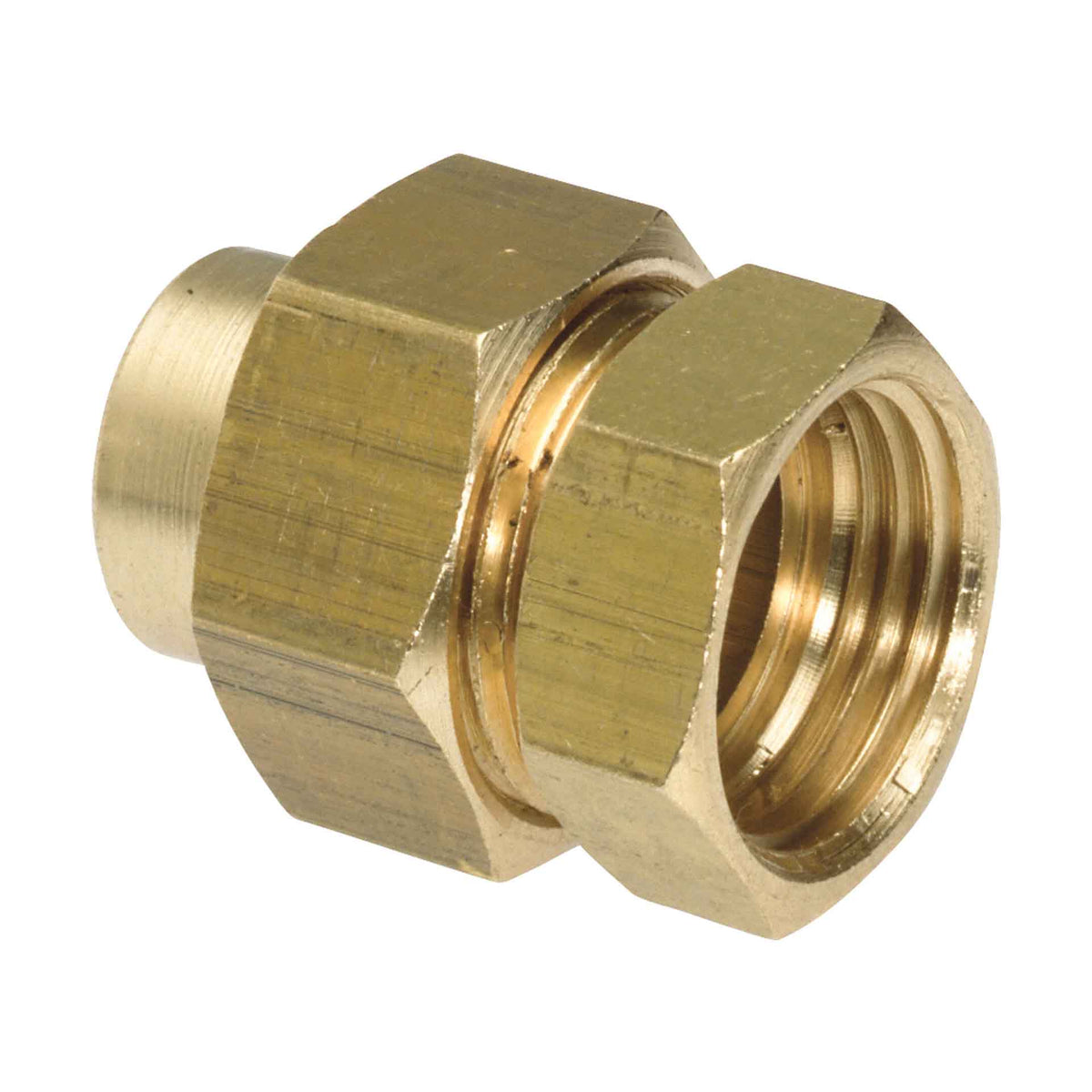 Rechte Koppeling Union Messing 3/4 binnendraad x 22