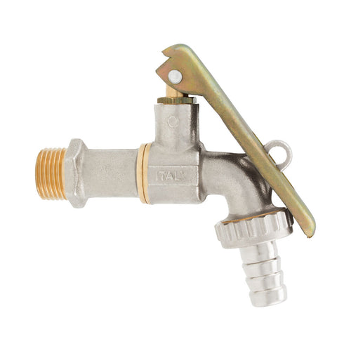 Mat Gechromeerde Dubbeldienst Bolkraan messing met Hangslot 133 1/2