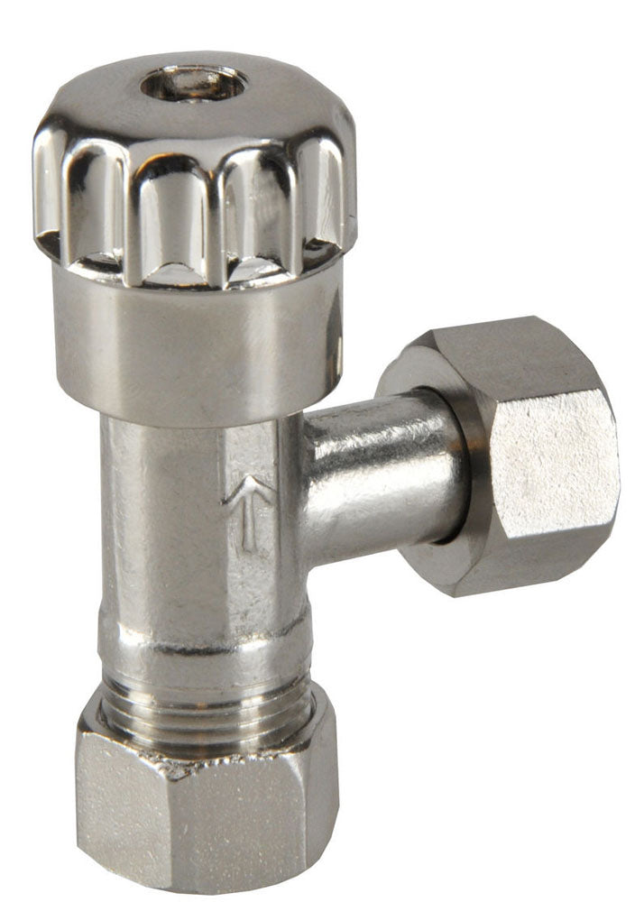 Hoekstopkraan Kiwa 3/8" bi x 12 mm knel verchroomd