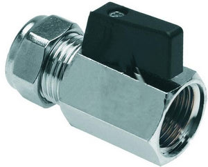Kogelkraan mini Kiwa 1/2" bi x 15 mm knel chroom