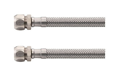 Flexibele aansluitslang Kiwa 10mm knel x 15mm knel 30 cm RVS