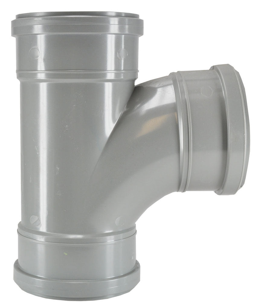 T-stuk 3 x manchet 110 mm 90 graden PVC