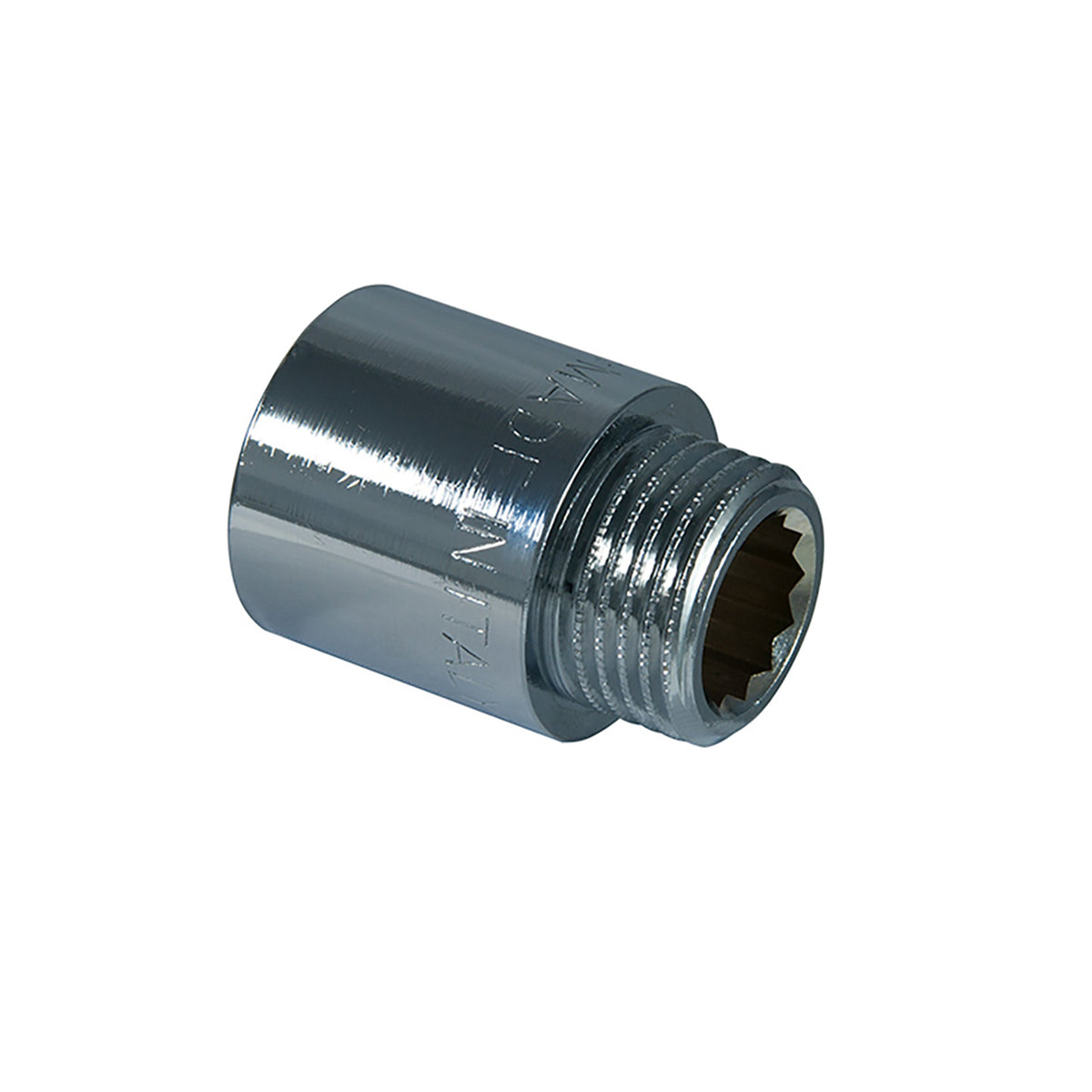 Verchroomde Verlengstuk 1/2x15mm