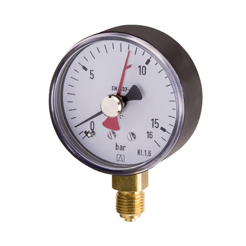 Axiale Manometer 16 bar — LeidingDeal KIWA gecertificeerd | LeidingDeal.nl