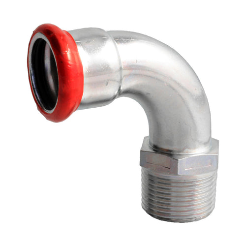 Press Staalverzinkt 'M' Bocht 90° 1 Buitendraad x 28mm