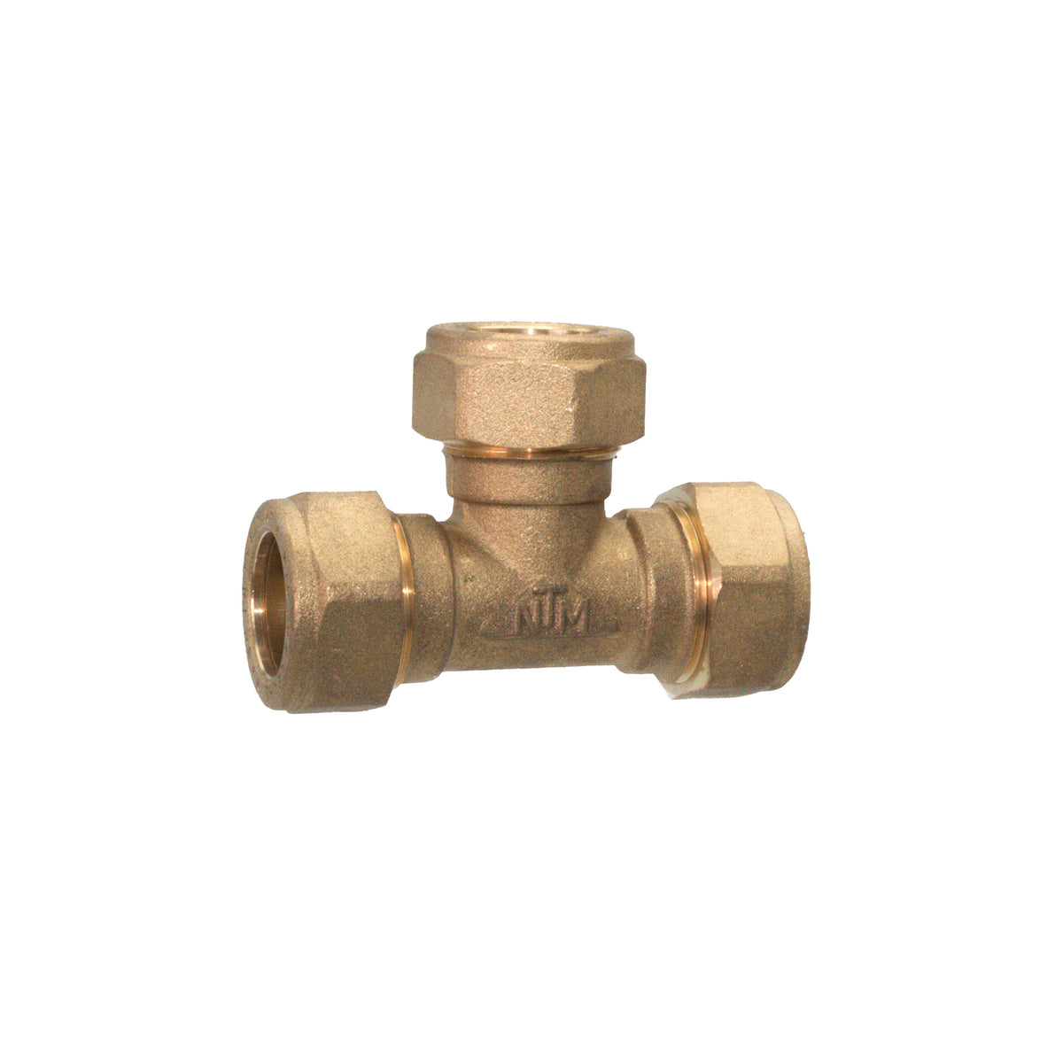 Biconisch T-stuk Messing 18 x 15 x 18 — LeidingDeal KIWA gecertificeerd | LeidingDeal.nl