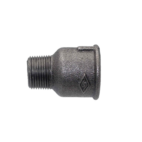 Verloopmof 1''vrx1/2 buitendraad Zwart