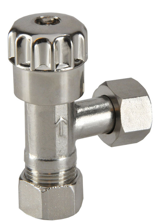 Hoekstopkraan Kiwa 3/8" bi x 12 mm knel verchroomd