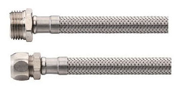 Flexibele aansluitslang Kiwa 3/8" bu x 10mm 30 cm RVS