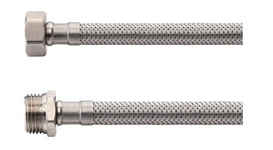 Flexibele aansluitslang Kiwa 1/2" bi x 1/2" bu 30 cm RVS
