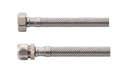 Flexibele aansluitslang Kiwa 1/2" bi x 15mm knel 35 cm RVS