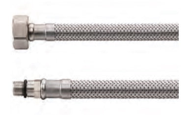 Flexibele aansluitslang Kiwa 1/2" bi x M10 bu 30 cm RVS
