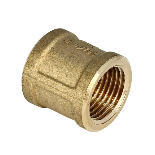 Draadfitting sok messing 1/4" bi x 1/4" bi