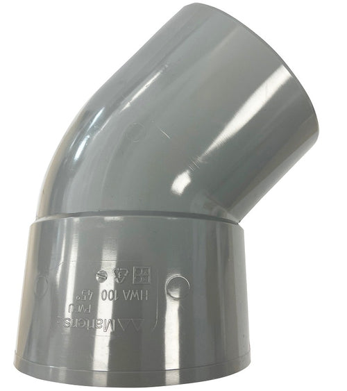 HWA bocht mof 70 mm x spie 70 mm 45 graden PVC