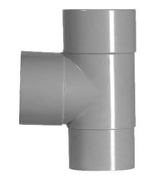HWA Tee 90gr.Grijs 2xmof/verj.Spie 100mm