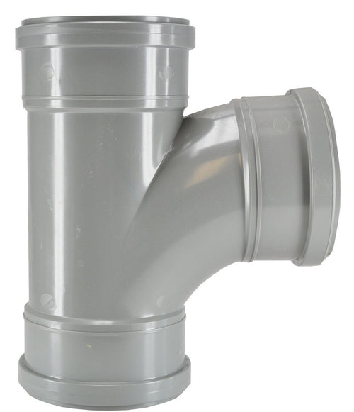 T-stuk 3 x manchet 110 mm 90 graden PVC
