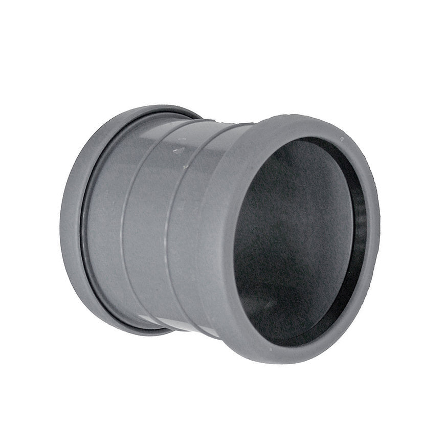 Overschuifmof dubbele manchet 40 mm PVC