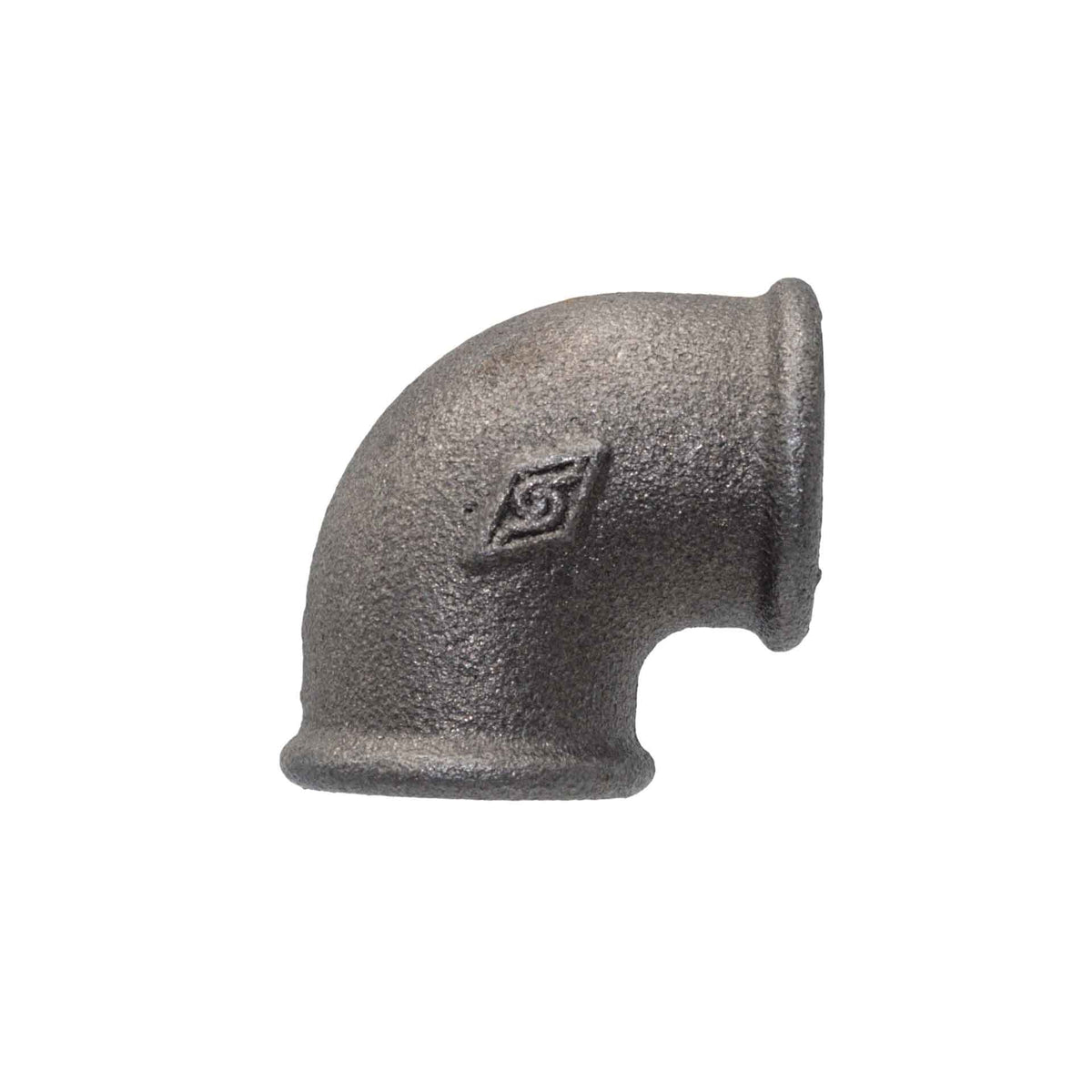 Knie 90 3/4 binnendraad x 1/2 binnendraad Zwart